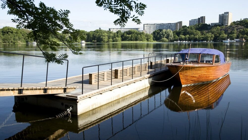 dock extending into calm waters